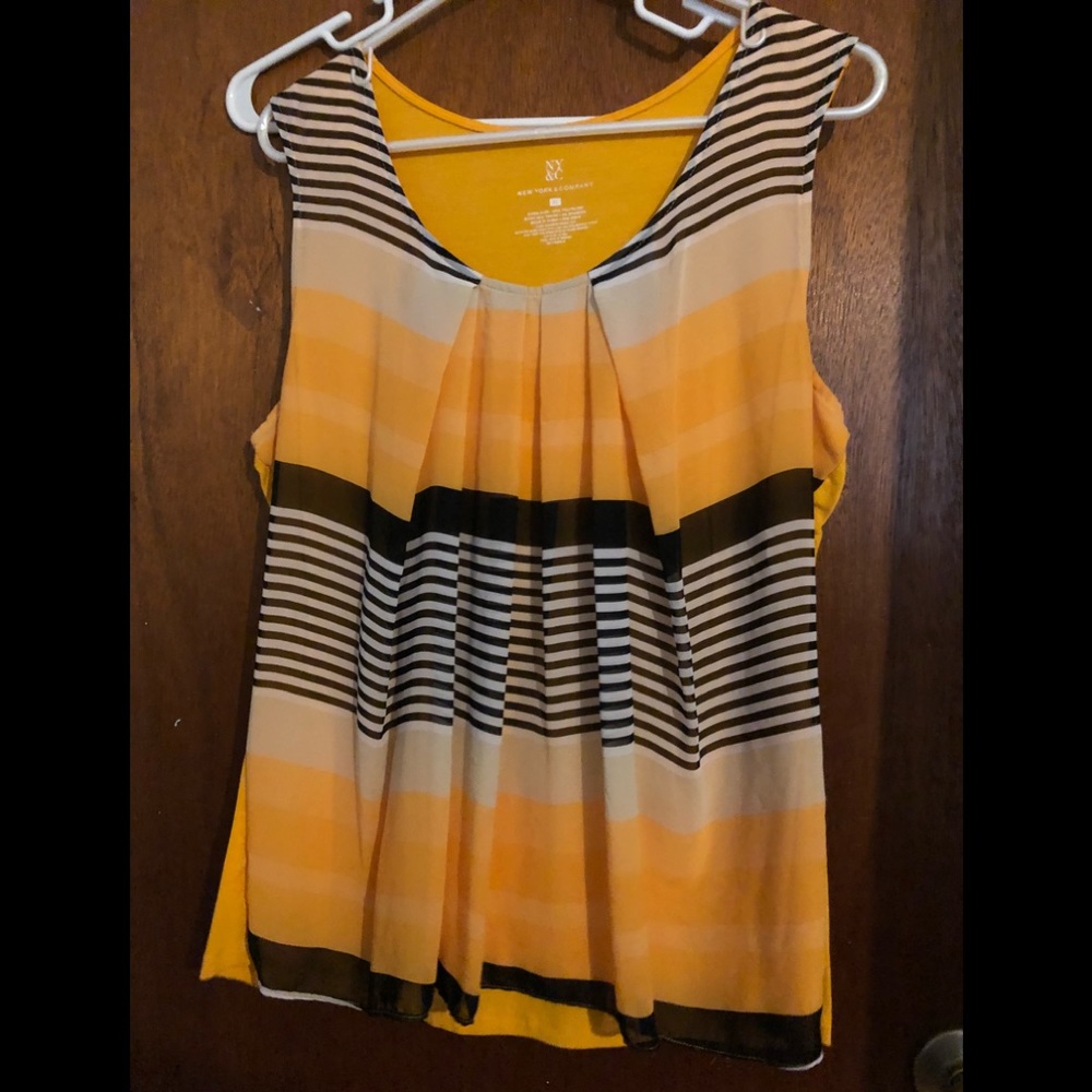 NYC Golden Yellow Striped Tank Blouse